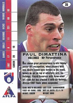 1998 Select AFL Signature Series #35 Paul Dimattina Back